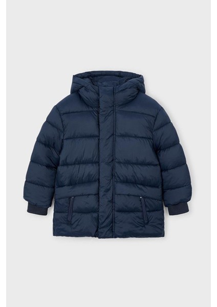 Erkek Çocuk 4-9 Yaş Uzun Dolgulu Mont Lacivert