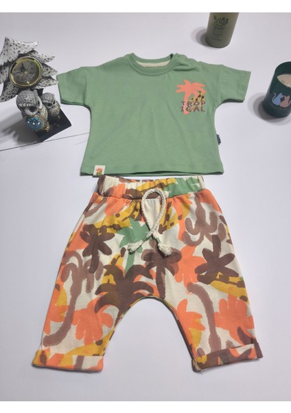 Çocuk Unisex Kız Erkek Şortlu (Kapri) Takım Kreş %100 Pamuk Rahat Tarz Tasarım Premium fiyatları