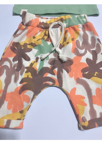 Çocuk Unisex Kız Erkek Şortlu (Kapri) Takım Kreş %100 Pamuk Rahat Tarz Tasarım Premium