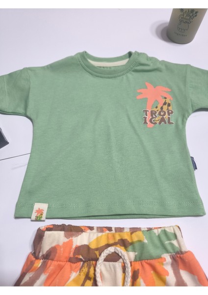 Çocuk Unisex Kız Erkek Şortlu (Kapri) Takım Kreş %100 Pamuk Rahat Tarz Tasarım Premium