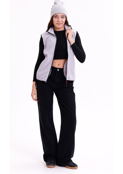 Kadın Slim Fit Tam Fermuarlı Polar Yelek modelleri