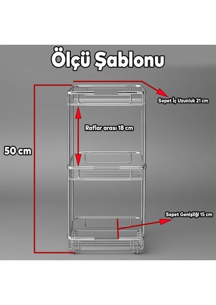 Banyo Duş Köşe Rafı Üç Katlı Kare Şampuanlık Krom Paslanmaz Metal Düzenleyici Raf Sistemi 50 cm modelleri