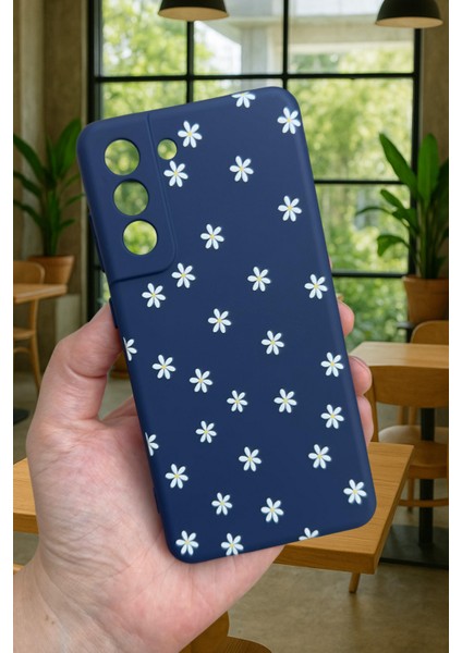 Samsung Galaxy S21 Fe - Mini Papatya Desenli Silikon Darbe Emici Klasik Korumalı Rubber Kılıf modelleri