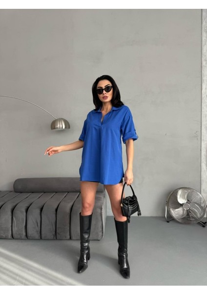 Yırtmaç Detaylı Tunik Gömlek fırsatları