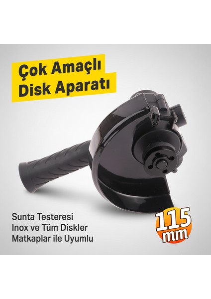 Siyah 115 mm Sert Plastik Çok Amaçlı Taşlama Disk Aparatı Seti Sunta Testeresi Matkap Inox Uyumlu fiyatları