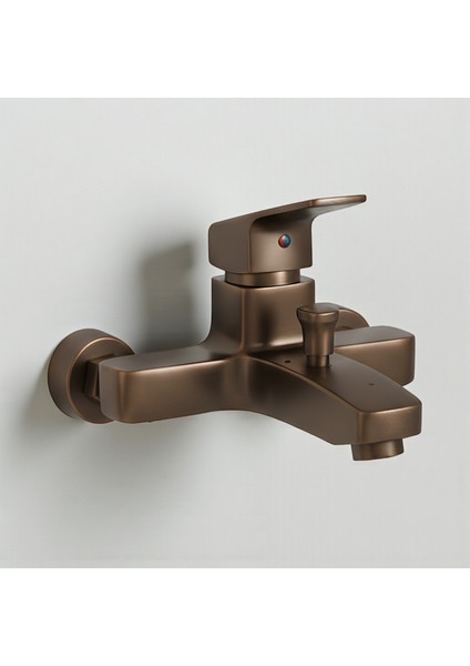 Premium Bronz 0250BR Aç Kapa Banyo Bataryası Duvar Tipi Modern Sıcak Soğuk Ayarlı Armatür