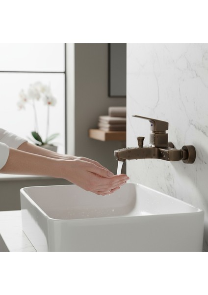 Premium Bronz 0250BR Aç Kapa Banyo Bataryası Duvar Tipi Modern Sıcak Soğuk Ayarlı Armatür modelleri