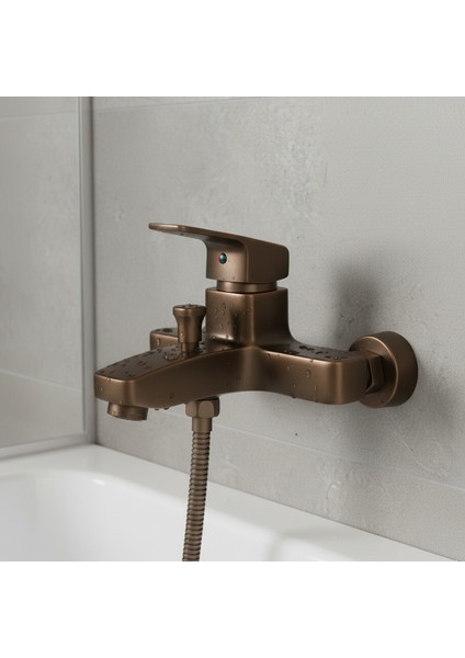 Premium Bronz 0250BR Aç Kapa Banyo Bataryası Duvar Tipi Modern Sıcak Soğuk Ayarlı Armatür fırsatları