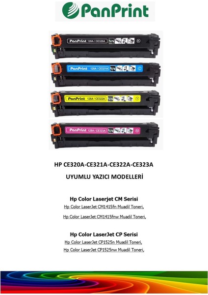 Hp Color Laserjet CP1525NW Siyah-Mavi-Sarı-Kırmızı Takım Muadil Toner fiyatları