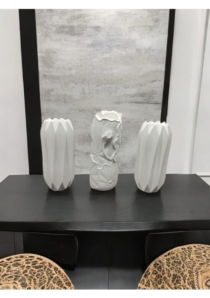 C33 Dekoratif Vazo Çiçekli ve Vazo Kristal 2li