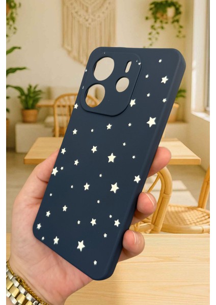 Xiaomi Redmi Note 14 -Minimal Yıldız Desenli Silikon Darbe Emici Klasik Korumalı Rubber Kılıf modelleri