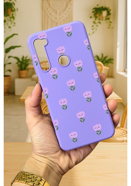 Xiaomi Redmi Note 8 Mini Lale Desenli Silikon Darbe Emici Klasik Korumalı Rubber Kılıf