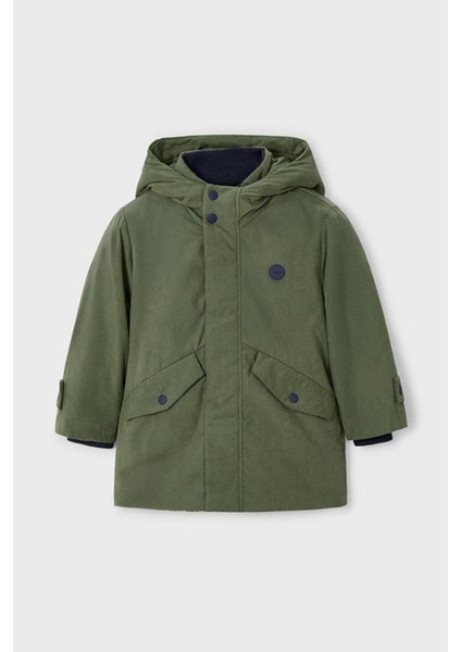 Erkek Çocuk 2-9 Yaş Içi Polarlı Kapüşonlu Mont Haki