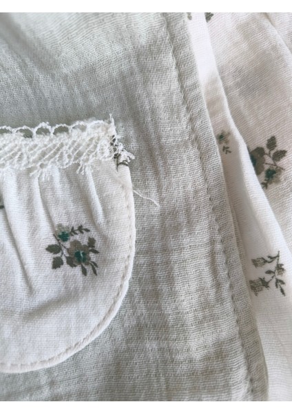 Kız Bebek Çocuk Üçlü Takım Yelekli Müslin Keten %100 Pamuk Şık Tasarım