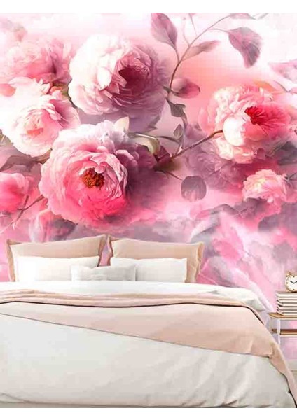 Gül Desenli Silinebilir Sağlıklı Tekstil Duvar Kağıdı