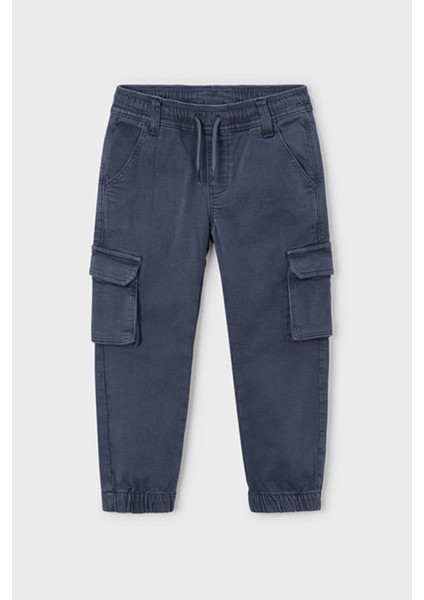 Erkek Çocuk 4-9 Yaş Kargo Cep Yumuşak Pantolon Lacivert