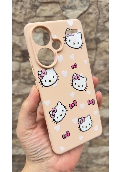 Redmi Note 13 Pro Plus Uyumlu Hello Kity Silikon Darbe Emici Klasik Korumalı Rubber Kılıf modelleri