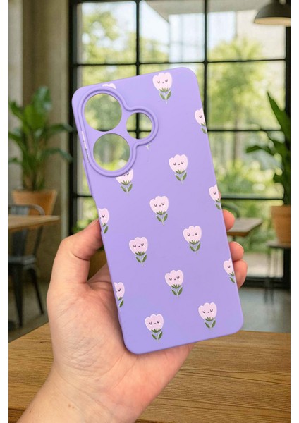 Xiaomi Redmi 13 4g Mini Lale Desenli Silikon Darbe Emici Klasik Korumalı Rubber Kılıf