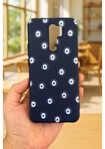 Xiaomi Redmi 9 Uyumlu Nazar Boncuk Desenli Silikon Darbe Emici Klasik Korumalı Rubber Kılıf fiyatları