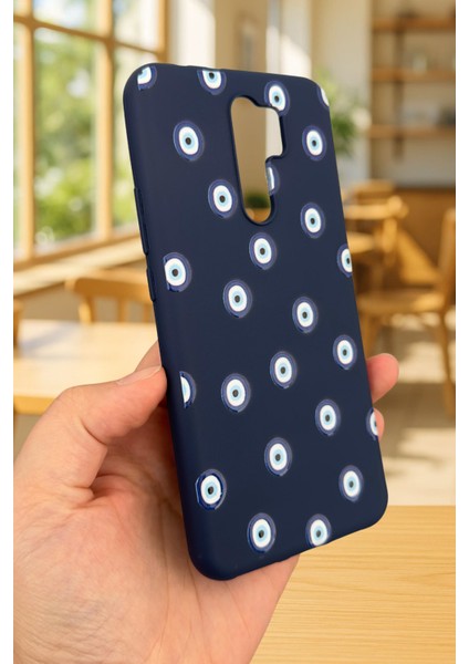 Xiaomi Redmi 9 Uyumlu Nazar Boncuk Desenli Silikon Darbe Emici Klasik Korumalı Rubber Kılıf modelleri