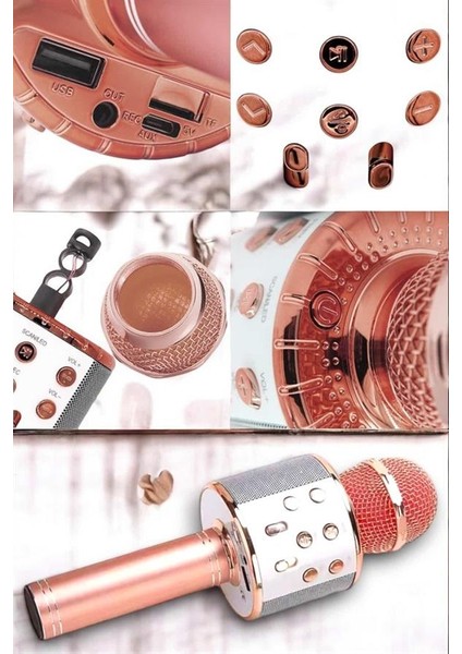 Kablosuz Bluetooth Karaoke Mikrofon USB ve Aux Girişli Yüksek Ses Kalitesi - M906K654-R50906 modelleri