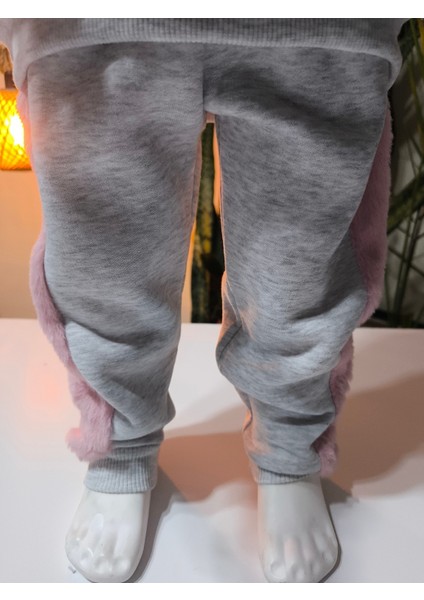 Kız Çocuk Peluş Detaylı Kabartmalı Kalın Takım Cepli %100 Pamuk fırsatları