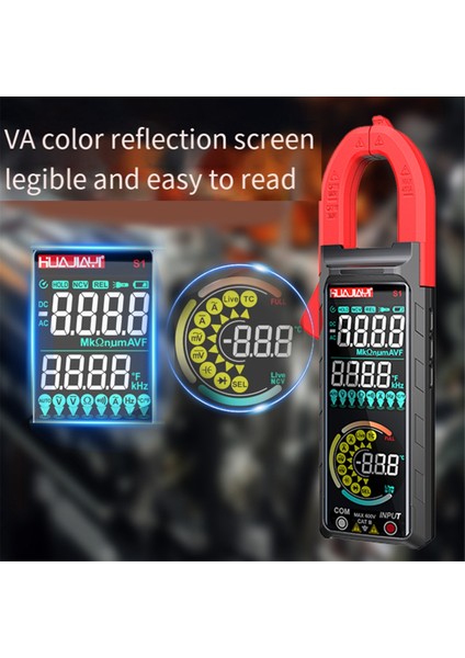 Huajiayi S1 Dc/ac Dijital Kelepçe Ölçer 6000 Sayım 400A Amp Menteter Renk Ekran Tester Hz Ncv Ohm Metre (Yurt Dışından) fiyatları