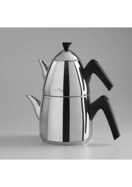 Lizbon 3 Lt Siyah Paslanmaz Çelik Çaydanlık – Bakalit Kulplu, Kendinden Süzgeçli, Dayanıklı Tasarım