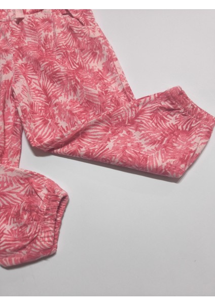 Kız Çocuk Pantolon Tişört Takım %100 Pamuk Nefes Alan Rahat Tarz Tasarım Cepli