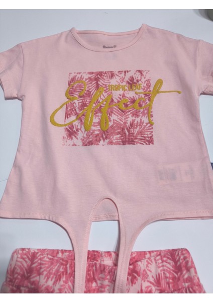 Kız Çocuk Pantolon Tişört Takım %100 Pamuk Nefes Alan Rahat Tarz Tasarım Cepli