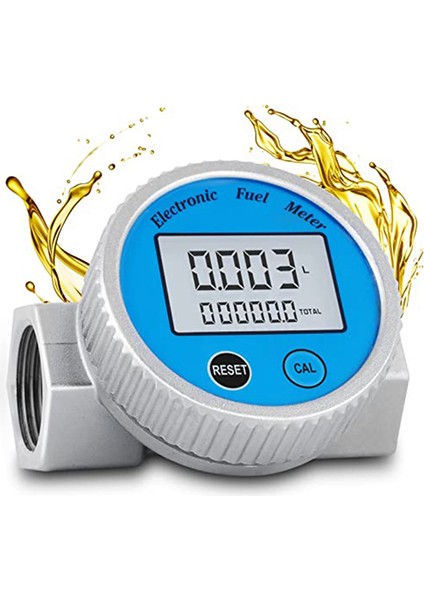 Türbin Akışı Ölçer Su Geçirmez Dijital Yakıt Flowmeter 2.37-26.41GPM Su Dizelfüel Metanolkerosen Yağı (1in Npt) (Yurt Dışından)