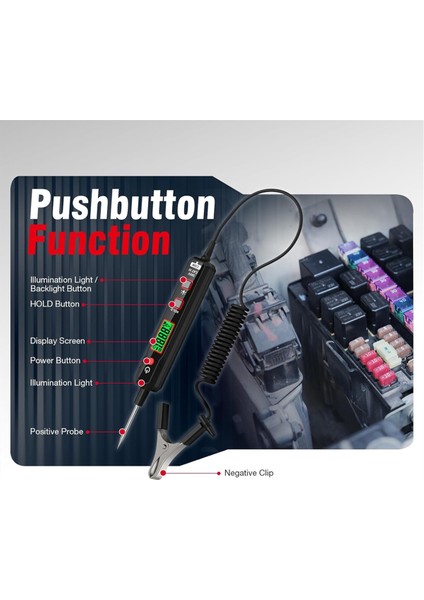 Akıllı Araba Testi Işığı, 0.8V-100V Dc Buzzer Devre Test Cihazı, El Feneri ile Çift Yönlü Voltaj Test Cihazı, Süreklilik Sigortası (Yurt Dışından) fırsatları
