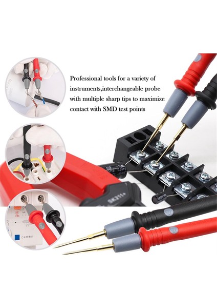 22PCS Multimetre Test Kurşun Kiti, Arka Prob Test Kurşunları, Multimetre Probları, Timsah Klipsli Test Kuafları, Problar (Yurt Dışından) modelleri