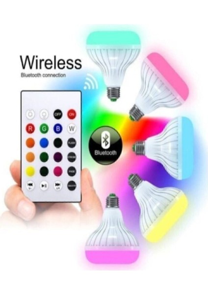 Bluetooth Music Bulb Akıllı Hoparlör LED Işıklı Uzaktan Kumandalı Müzikli Lamba 7 Renk Işıklı fiyatları