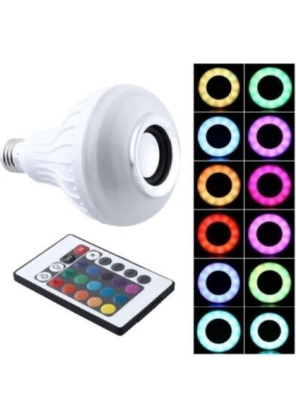 Bluetooth Music Bulb Akıllı Hoparlör LED Işıklı Uzaktan Kumandalı Müzikli Lamba 7 Renk Işıklı indirimleri