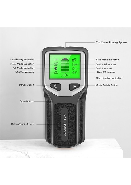 5 Duvar Tarayıcı Saplama Detektörü Dijital El Duvar Dedektörü Pvc Su Borusu Metal Bulucu Tarayıcı Siyah-Silver (Yurt Dışından) indirimleri