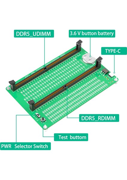 Ddr5 Rdımm/udımm Bellek Test Cihazı Ddr5 Hafıza Test Kartı Masaüstü Bilgisayar Için LED Göstergeleri (Yurt Dışından) modelleri