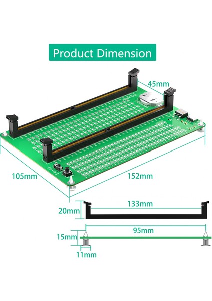 Ddr5 Rdımm/udımm Bellek Test Cihazı Ddr5 Hafıza Test Kartı Masaüstü Bilgisayar Için LED Göstergeleri (Yurt Dışından) indirimleri