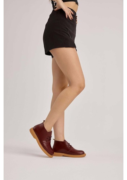 Bağcıklı Bilek Boy Klasik Termo Taban Bot - Bordo - 36 fırsatları