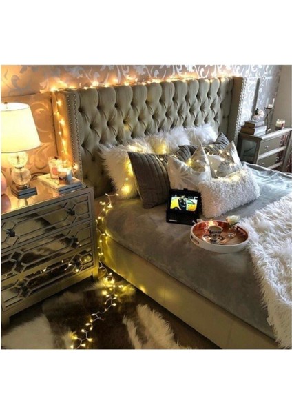 LED 10 Metre 100 Ledli Şeffaf Kablolu Fişli LED Işık - Yılbaşı Süsü Günışığı(Sarı) -Ev-Dekorasyon modelleri