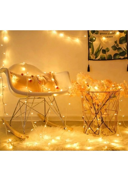 LED 10 Metre 100 Ledli Şeffaf Kablolu Fişli LED Işık - Yılbaşı Süsü Günışığı(Sarı) -Ev-Dekorasyon fırsatları