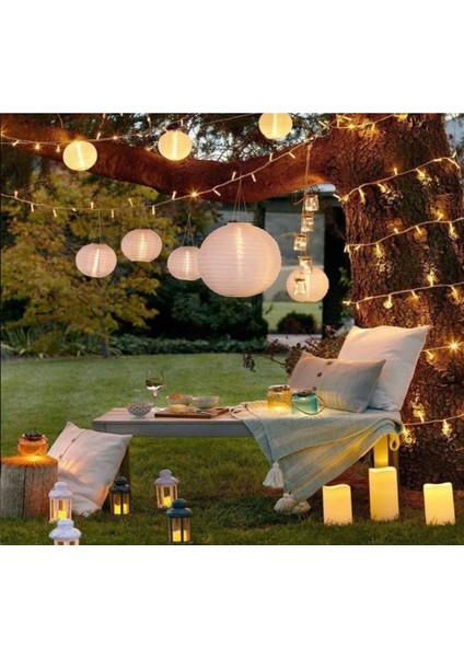 LED 10 Metre 100 Ledli Şeffaf Kablolu Fişli LED Işık - Yılbaşı Süsü Günışığı(Sarı) -Ev-Dekorasyon