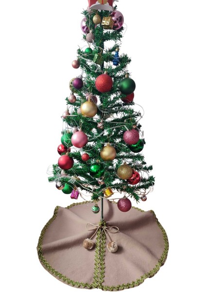 Yılbaşı Çam Ağacı Altı Örtüsü, Çam Ağacı Ayak Halısı Örtüsü, Sütlü Kahve Renk, Peluş Kumaş, 65 cm fiyatları