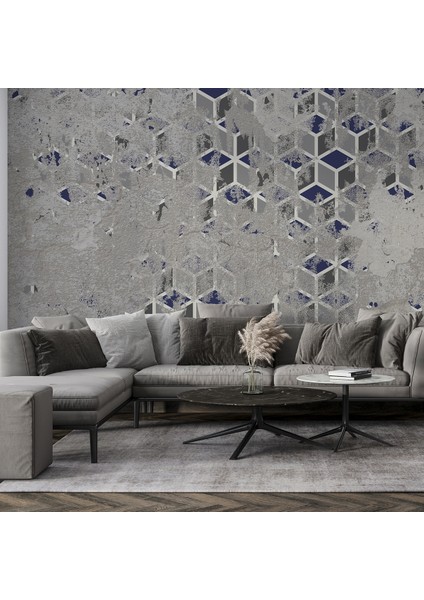 3D Duvar Kağıdı Gri Küpler Desenli-Isı ve Ses Yalıtımı fırsatları