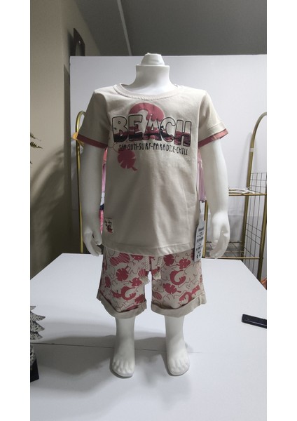 Çocuk Unisex Kız Erkek Şortlu Alt Üst Takım Kreş %100 Pamuk Rahat Tarz Tasarım Premium, Mercan fiyatları