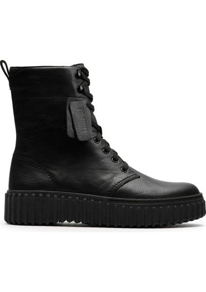 Deri Siyah Kadın Bot Torhill Style