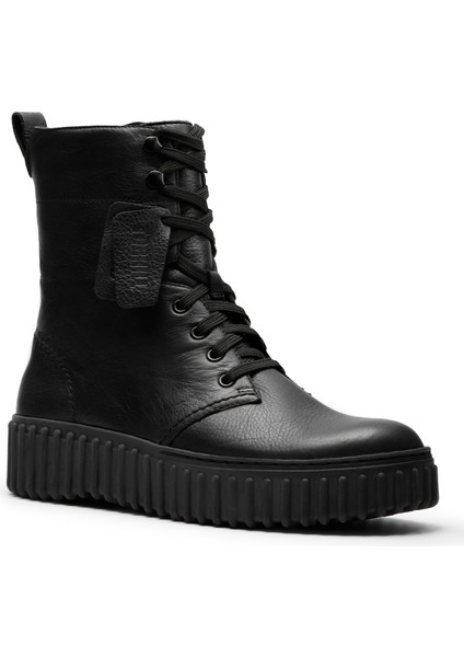 Deri Siyah Kadın Bot Torhill Style modelleri