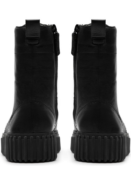 Deri Siyah Kadın Bot Torhill Style