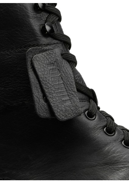 Deri Siyah Kadın Bot Torhill Style