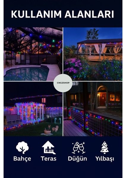Solar 100 Ledli 12 Metre Renkli Şerit Bahçe Dekorasyon Aydınlatma – Güneş Enerjili Dış Mekan LED Işı fiyatları